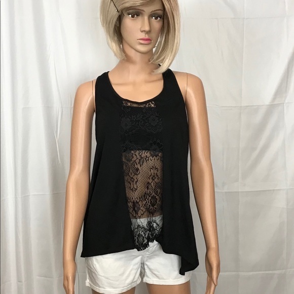 Xhilaration Black Lace Tank Size Medium. Like New!